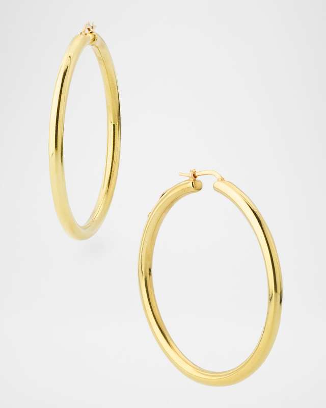18K Yellow Gold Oro Classic Hoop Earrings